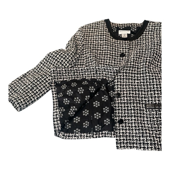 Tweed Lady  / Vtg / Black and White Pendleton Silk Blend Jacket - Picture 10 of 10